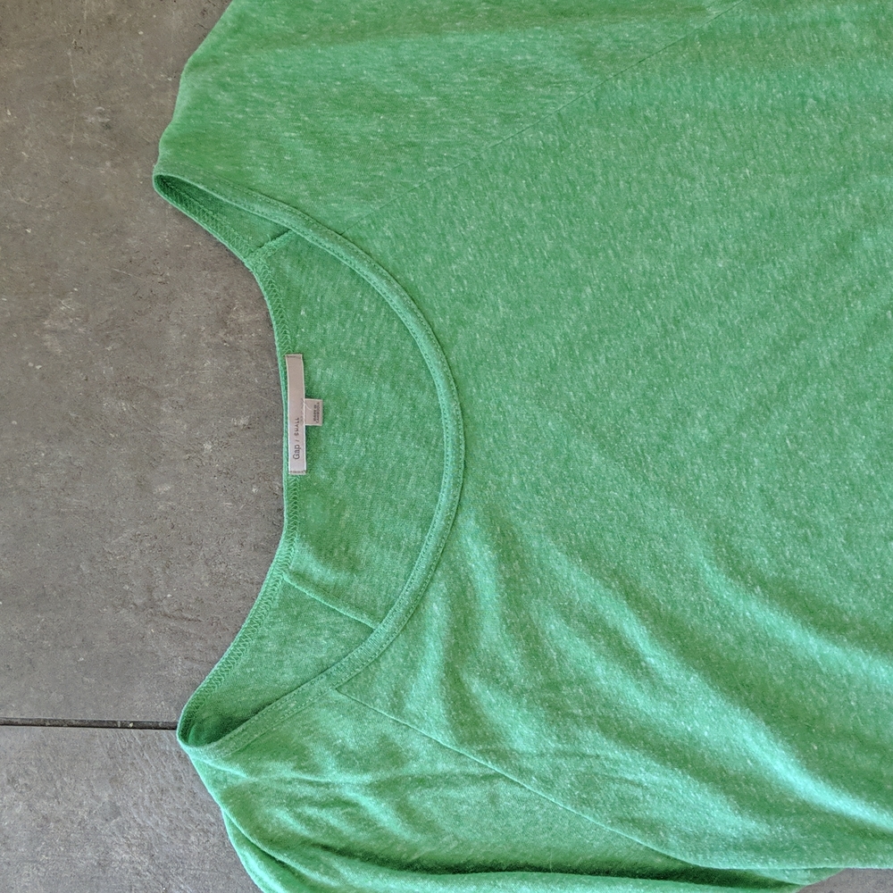 Gap Green Three Quarter Length Sleeve Top Size Small - Picture 2 of 3